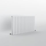 White Flat Panel Horizontal Designer Radiator 600 x 1156mm (Double Panel)