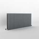 Flat_Double_Anthracite_ horizontal radiator on a white background