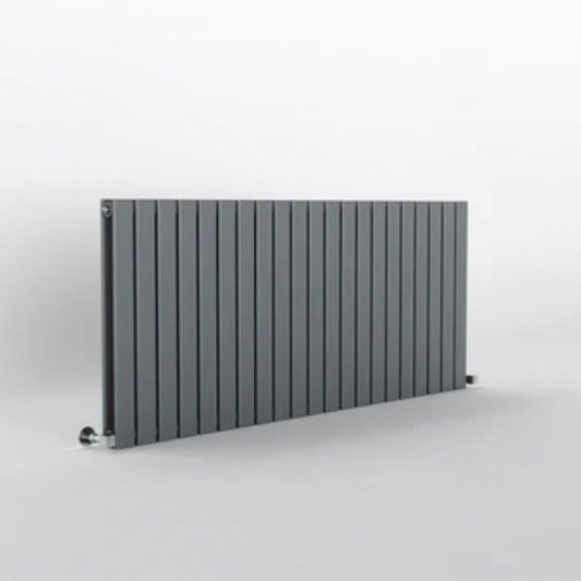 Flat_Double_Anthracite_ horizontal radiator on a white background