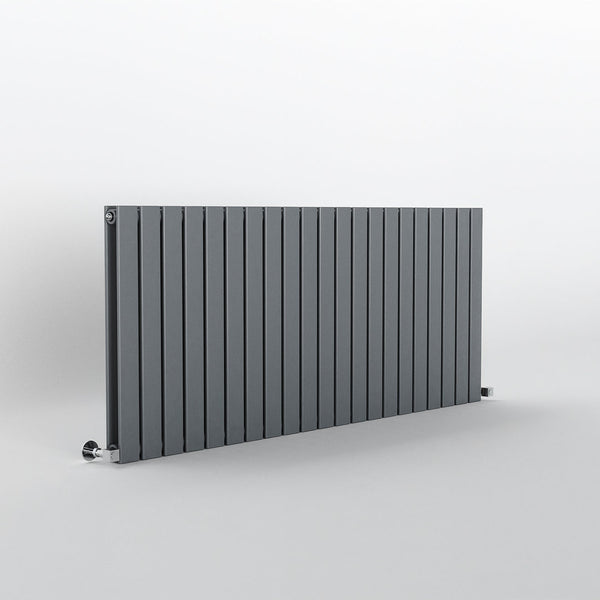 Anthracite Flat Panel Horizontal Designer Radiator 600 x 1428mm (Double Panel)