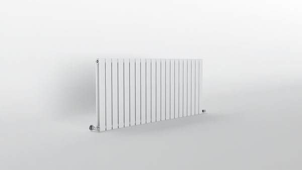 H600mm x W1428mm Double Flat Panel White Horizontal Designer Radiator