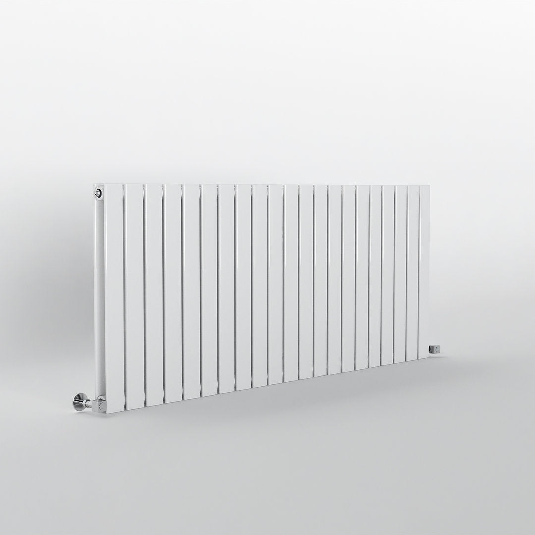 White Flat Panel Horizontal Designer Radiator 600 x 1428mm (Double Panel)