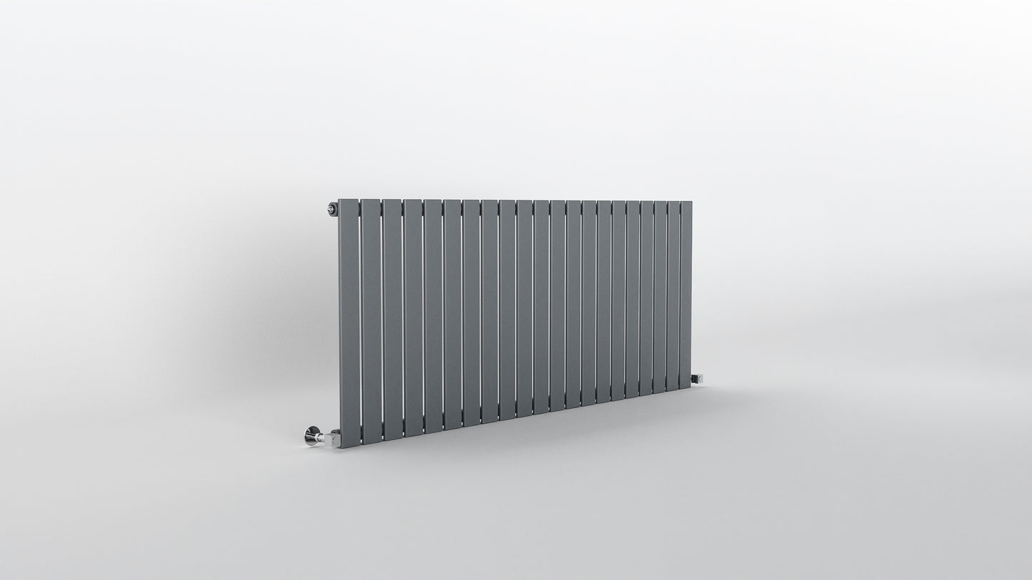 H600mm x W1428mm Single Flat Panel Anthracite Horizontal Designer Radiator