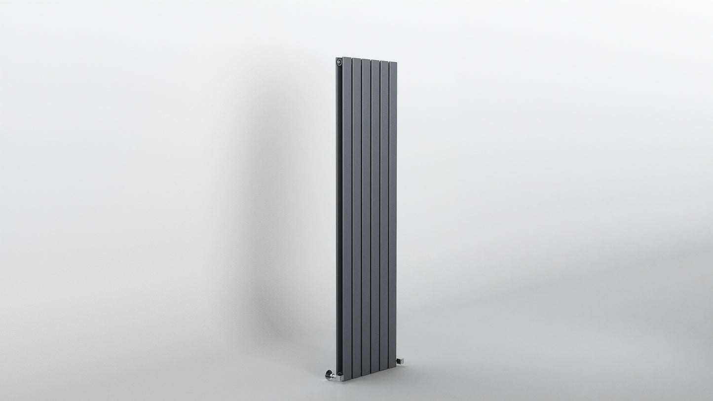H1600mm x W408mm Double Flat Panel Anthracite Vertical Designer Radiator