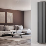 H1800mm x W408mm Double Flat Panel Anthracite Vertical Designer Radiator