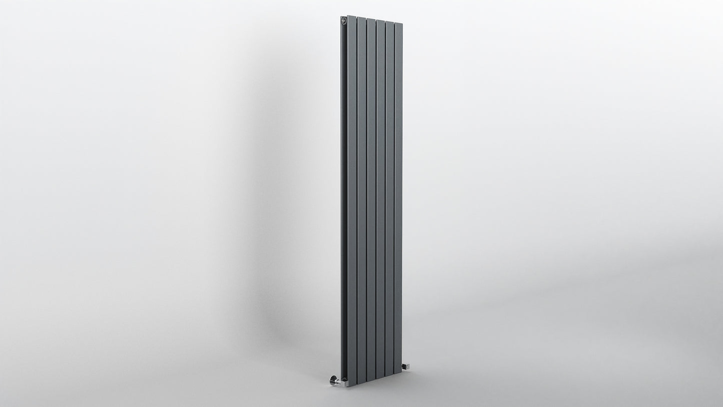 H1800mm x W408mm Double Flat Panel Anthracite Vertical Designer Radiator