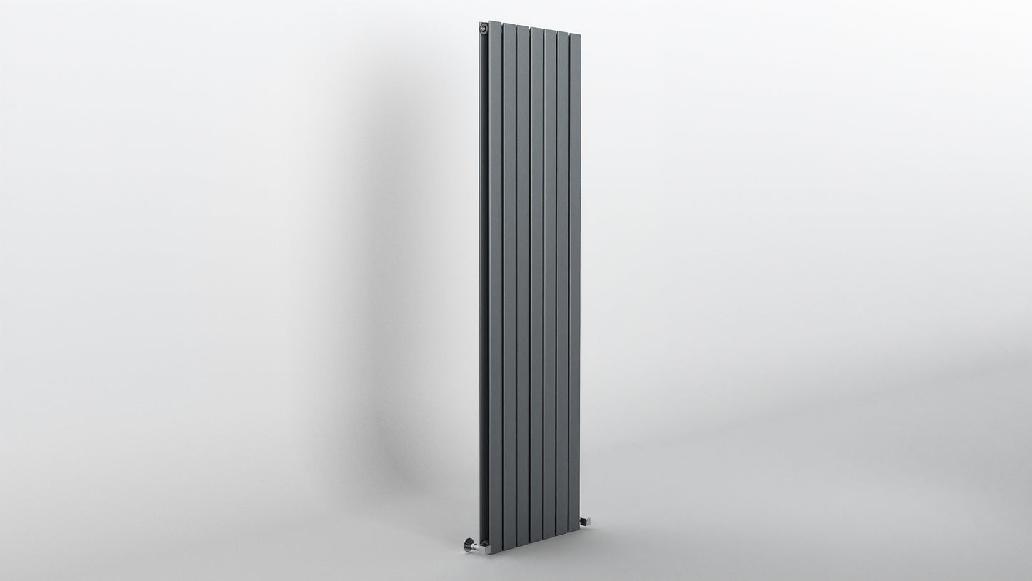 H1800mm x W476mm Double Flat Panel Anthracite Vertical Designer Radiator