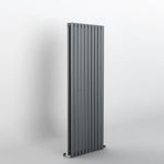H1600mm x W590mm Double Oval Panel Anthracite Vertical Designer Radiator