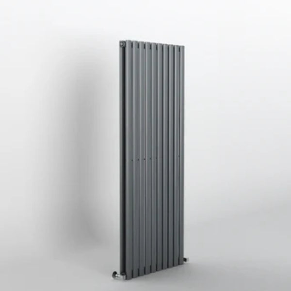 H1600mm x W590mm Double Oval Panel Anthracite Vertical Designer Radiator