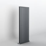 Anthracite Oval Panel Vertical Designer Radiator 1600 x 590mm (Double Panel)