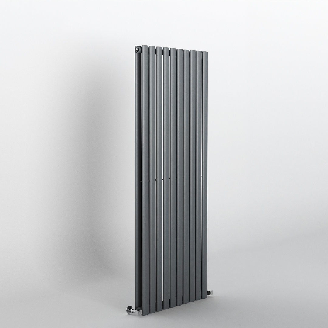 Anthracite Oval Panel Vertical Designer Radiator 1600 x 590mm (Double Panel)