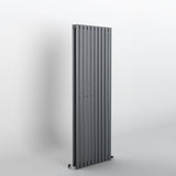 Anthracite Oval Panel Vertical Designer Radiator 1600 x 590mm (Double Panel)