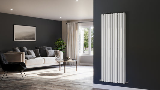 Oval White Vertical Designer Radiator