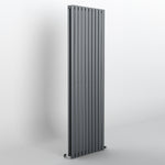 Anthracite Oval Panel Vertical Designer Radiator 1800 x 590mm (Double Panel)