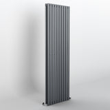 Anthracite Oval Panel Vertical Designer Radiator 1800 x 590mm (Double Panel)