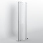 White Oval Panel Vertical Designer Radiator 1800 x 590mm (Double Panel)