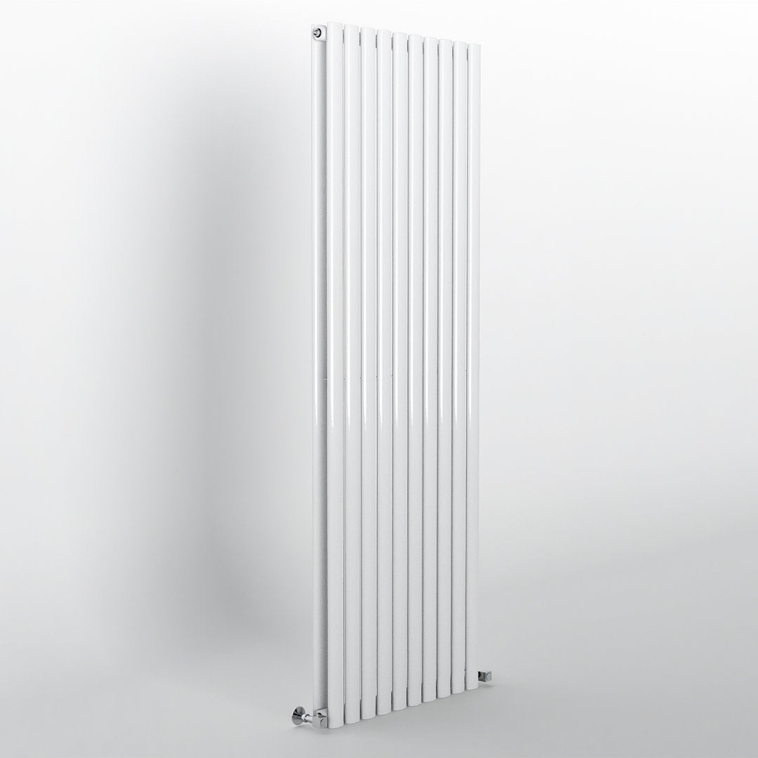 White Oval Panel Vertical Designer Radiator 1800 x 590mm (Double Panel)