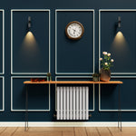 H600mm x W1416mm Double Oval Panel White Horizontal Designer Radiator