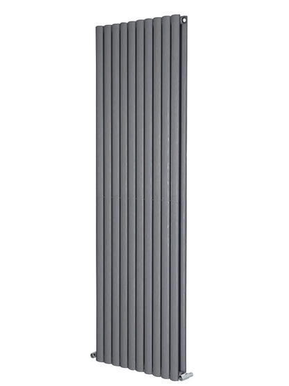 H1800mm x W590mm Double Oval Panel Anthracite Vertical Designer Radiator