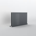 Oval anthracite horizontal designer
radiator 600x1003mm double panel front view