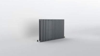 H600mm x W1003mm Double Oval Panel Anthracite Horizontal Designer Radiator