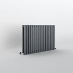 Anthracite Oval Panel Horizontal Designer Radiator 600 x 1003mm (Double Panel)