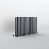 Anthracite Oval Panel Horizontal Designer Radiator 600 x 1003mm (Double Panel)