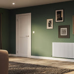 H600mm x W1003mm Double Oval Panel White Horizontal Designer Radiator
