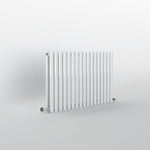 White Oval Panel Horizontal Designer Radiator 600 x 1003mm (Double Panel)