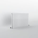White Oval Panel Horizontal Designer Radiator 600 x 1003mm (Double Panel)