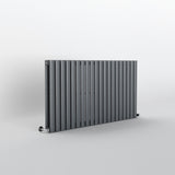 Anthracite Oval Panel Horizontal Designer Radiator 600 x 1416mm (Double Panel)