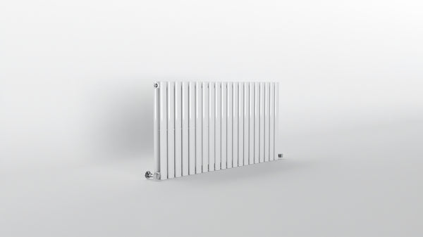 White Oval Panel Horizontal Designer Radiator 600 x 1180mm (Double Panel)