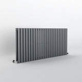 Anthracite Oval Panel Horizontal Designer Radiator 600 x 1180mm (Double Panel)