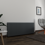 Oval Anthracite Grey Horizontal Designer Radiator