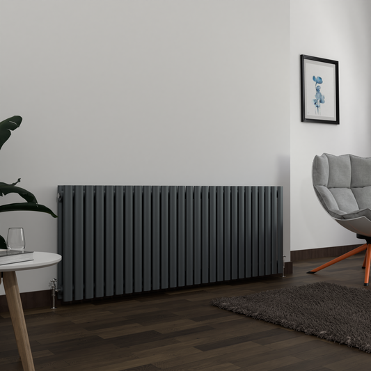 Oval Anthracite Grey Horizontal Designer Radiator