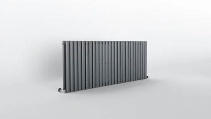H600mm x W1593mm Double Oval Panel Anthracite Horizontal Designer Radiator