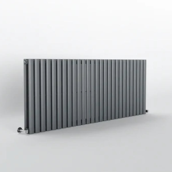H600mm x W1593mm Double Oval Panel Anthracite Horizontal Designer Radiator