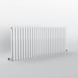 White Oval Panel Horizontal Designer Radiator 600 x 1593mm (Double Panel)