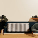 H600mm x W1416mm Double Oval Panel White Horizontal Designer Radiator