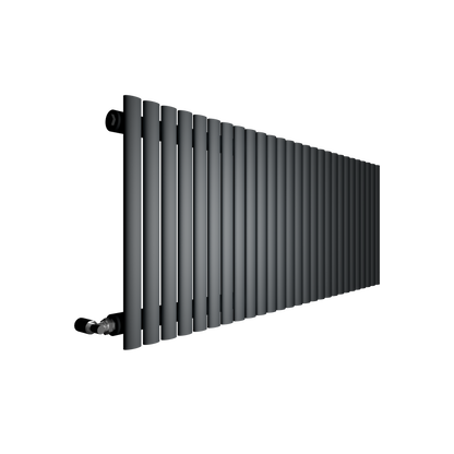 H600mm x W1593mm Single Oval Panel Anthracite Horizontal Designer Radiator