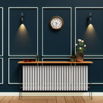 H600mm x W1416mm Double Oval Panel White Horizontal Designer Radiator