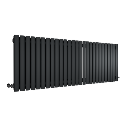 H600mm x W1593mm Double Oval Panel Anthracite Horizontal Designer Radiator