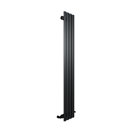 H1600mm x W590mm Double Oval Panel Anthracite Vertical Designer Radiator