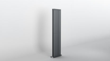 H1600mm x W354mm Double Oval Panel Anthracite Vertical Designer Radiator
