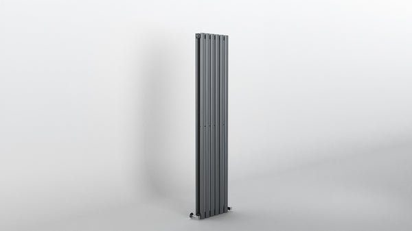 H1600mm x W354mm Double Oval Panel Anthracite Vertical Designer Radiator