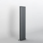 H1600mm x W354mm Double Oval Panel Anthracite Vertical Designer Radiator
