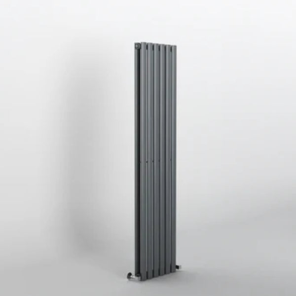 H1600mm x W354mm Double Oval Panel Anthracite Vertical Designer Radiator