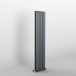 Anthracite Oval Panel Vertical Designer Radiator 1600 x 354mm (Double Panel)