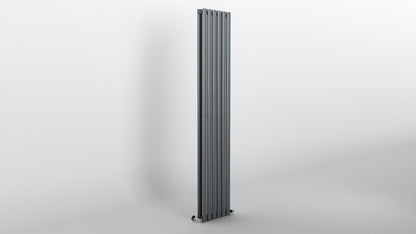 H1800mm x W354mm Double Oval Panel Anthracite Vertical Designer Radiator