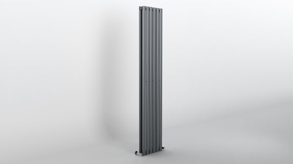 H1800mm x W354mm Double Oval Panel Anthracite Vertical Designer Radiator